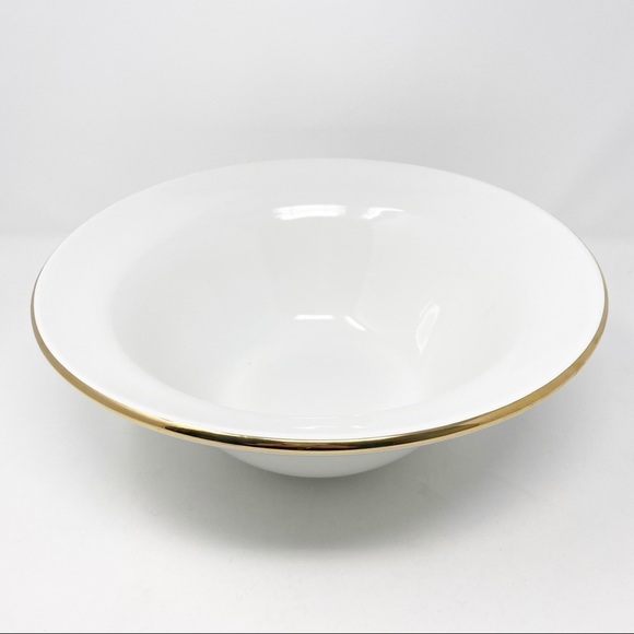 PIER 1 Pier Classic Porcelain Gold Rim Pasta Bowl - Picture 1 of 6